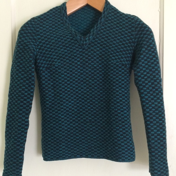 Fitted Sweater Turquoise Black Check – Unusual! - Picture 3 of 7